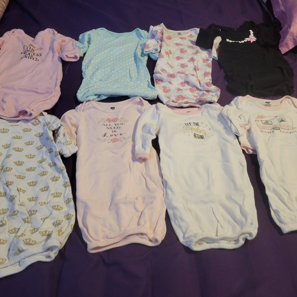 Infant Baby Girl Nightgowns (Size 0-6 mo)
